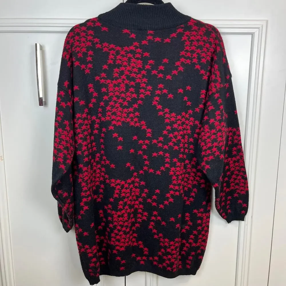 Oversized sweater 80s vintage extra long high collar